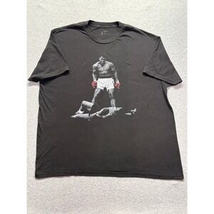 Muhammad Ali vs Sonny Liston Graphic T-Shirt‎ Mens XXL Black Boxing GOAT Tee